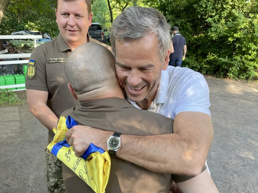 Ragnar Horn og Christian Ringnes besøker Ukraina. Foto: Fritt Ukraina